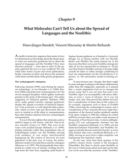 Chapter 9 What Molecules Can't Tell Us About the Spread of Languages