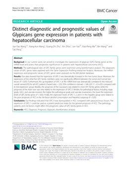 Distinct Diagnostic and Prognostic Values of Glypicans Gene