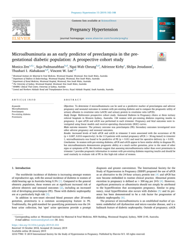 Microalbuminuria As an Early Predictor of Preeclampsia in the Pre