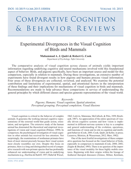 Comparative Cognition & Behavior Reviews