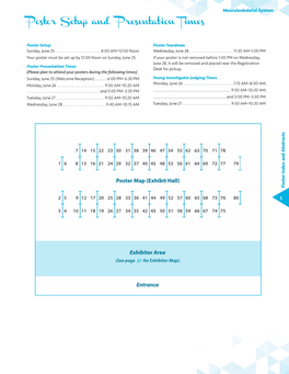 Poster Setup and Presentation Times