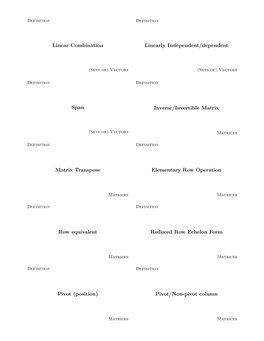 Linear Combination Linearly Independent/Dependent Span