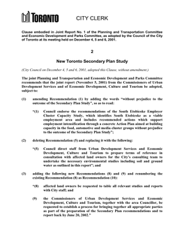 New Toronto Secondary Plan Study