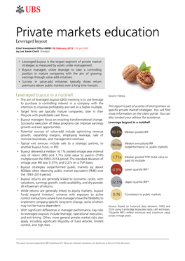 Private Markets Education Leveraged Buyout