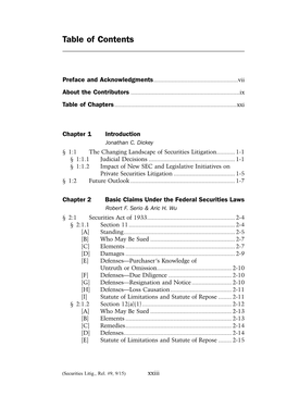 Table of Contents