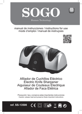 Afilador De Cuchillos Eléctrico Electric Knife Sharpener Aiguiseur De Couteaux Électrique Afiador De Faca Elétrica