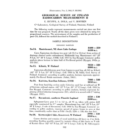 Geological Survey of Finland Radiocarbon Measurements Ii E