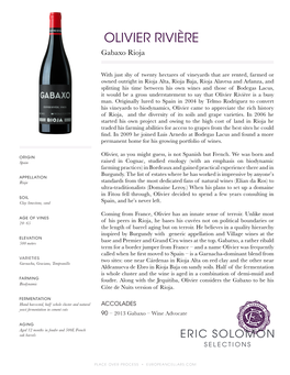 OLIVIER RIVIÈRE Gabaxo Rioja