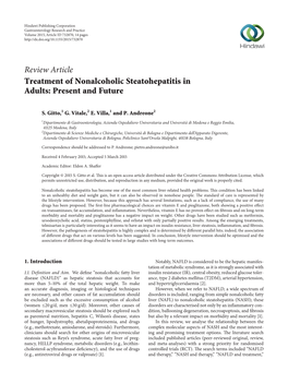 Treatment of Nonalcoholic Steatohepatitis in Adults: Present and Future