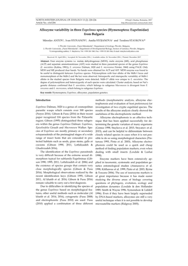 Allozyme Variability in Three Eupelmus Species (Hymenoptera: Eupelmidae) from Bulgaria