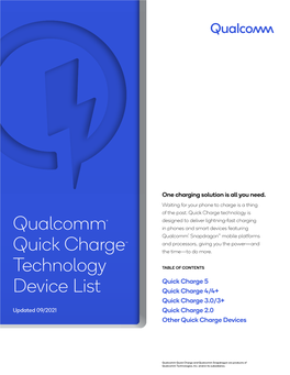 Qualcomm® Quick Charge™ Technology Device List