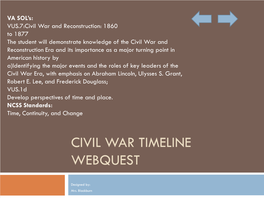 Civil War Timeline Webquest