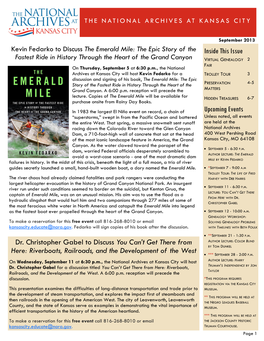 National Archives at Kansas City September 2013 Newsletter