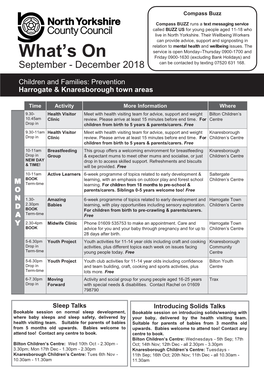 Harrogate and Knaresborough 0-19 Programme – Sep – Dec 2018