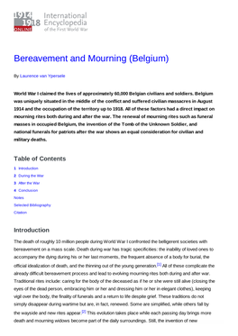 Bereavement and Mourning (Belgium)