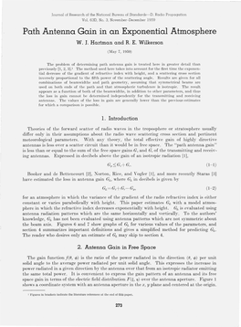 Path Antenna Gain in an Exponential Atmosphere W