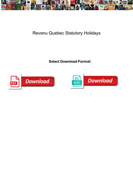 Revenu Quebec Statutory Holidays