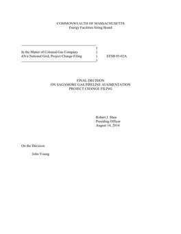 National Grid Serve Road EFSB Final Decision (PDF)