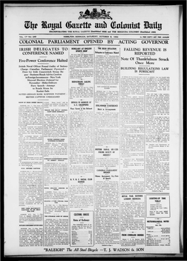 Gazette Attu Ololnntat Iatttj INCORPORATING the ROYAL GAZETTE (Established 1828) and the BERMUDA COLONIST (Established 1866)