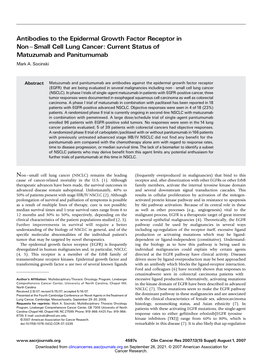 Antibodies to the Epidermal Growth Factor Receptor in Non ^ Small Cell