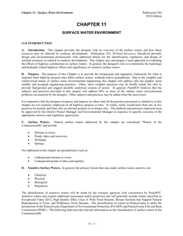 Chapter 11 - Surface Water Environment Publication 584 2010 Edition CHAPTER 11