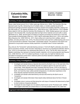 Columbia Hills, Gusev Crater: Mission Overview and Selected Results from the Cumberland Ridge to Home Plate, J