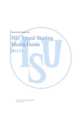 ISU Speed Skating Media Guide