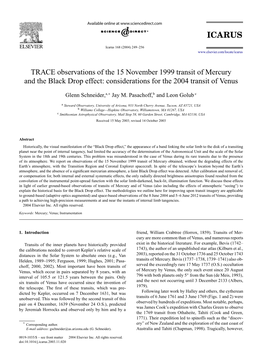 TRACE Observations of the 15 November 1999 Transit of Mercury and the Black Drop Effect: Considerations for the 2004 Transit of Venus