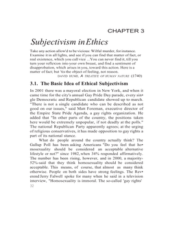 Subjectivism in Ethics