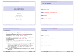 Intermediate Latex Using Graphics in Latex 1 Essential Tools