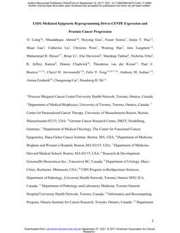 LSD1-Mediated Epigenetic Reprogramming Drives CENPE Expression And