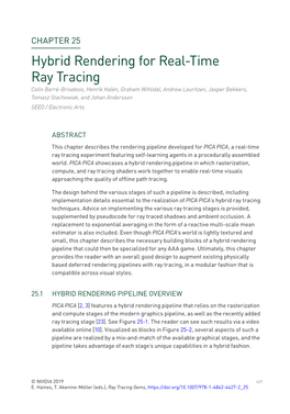 Hybrid Rendering for Real- Time Ray Tracing