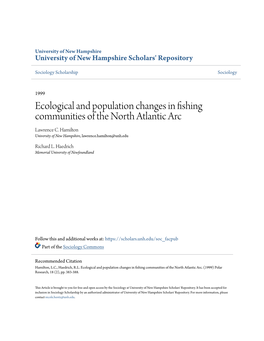 Ecological and Population Changes in Fishing Communities of the North Atlantic Arc Lawrence C