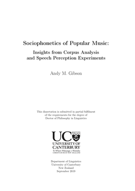 Sociophonetics of Popular Music: Insights from Corpus Analysis and Speech Perception Experiments