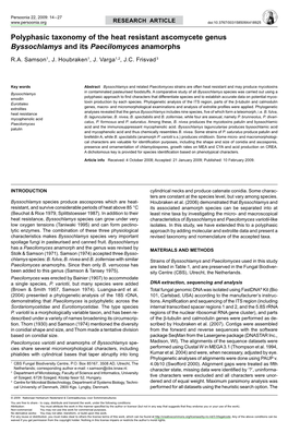 <I>Byssochlamys</I> and Its <I>Paecilomyces</I&G