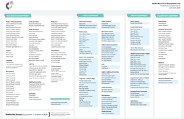 Media Resources Equipment Inventory