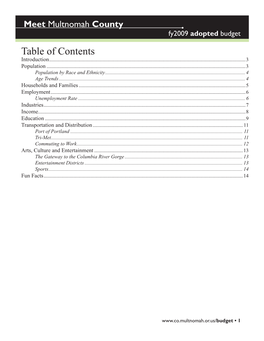 Table of Contents