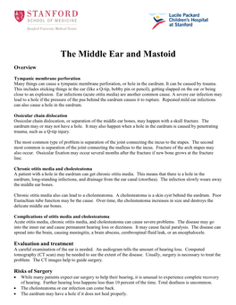 The Middle Ear and Mastoid