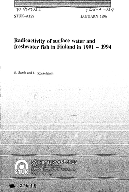 Radioactivity of Surface Water and Freshwater Fish in Finland in 1991 - 1994