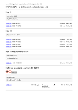 Hae II Hae III Hae III Methyltransferase Hafnium Standard Solution (Hf 1000)