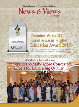 Pakistan Wins 3G Excellence in Higher Education Award 2016 the Higher Education Commission (HEC), Pakistan Higher Education Institutions