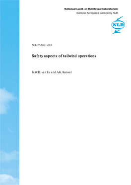 Safety Aspects of Tailwind Operationssafety Operations