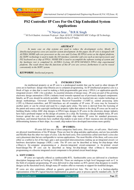 PS2 Controller IP Core for on Chip Embedded System Applications