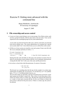 Exercise 9: Getting More Advanced with the Command Line