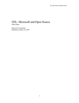 ITIL: Microsoft and Open Source