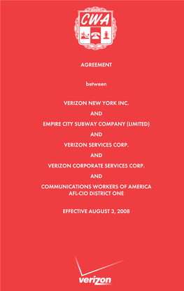 Agreement Between Verizon New York Inc. and Empire City