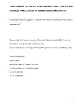 Titanite-Bearing Calc-Silicate Rocks Constrain Timing, Duration And