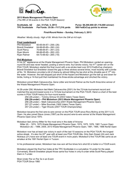 2013 Waste Management R4 Notes