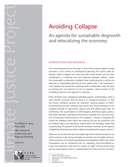 Avoiding Collapse an Agenda for Sustainable Degrowth and Relocalizing the Economy