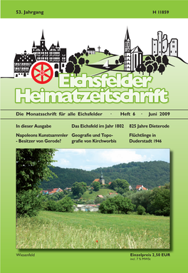 Die Monatsschrift Für Alle Eichsfelder · Heft 6 · Juni 2009 in Dieser